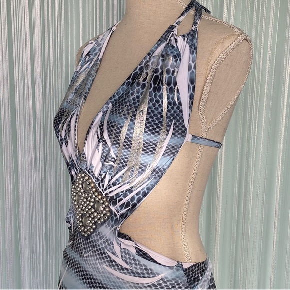 Mikino Open Back Snake Print Maxi Dress NWT - Picture 7 of 17